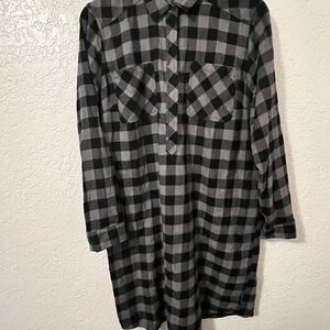 Eddie Bauer Black and Gray Plaid Dress